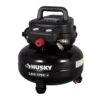 Husky 6 Gal. 175 PSI Electric Oil-Free High Performance Jobsite Pancake Air Compressor With Dual Gauges And 2-Quick Couplers