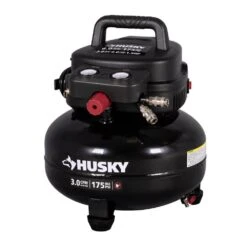 Husky 6 Gal. 175 PSI Electric Oil-Free High Performance Jobsite Pancake Air Compressor With Dual Gauges And 2-Quick Couplers