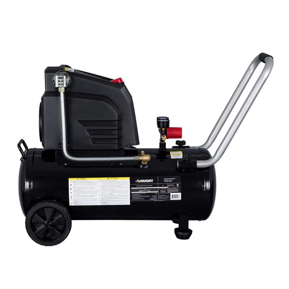 Husky 8 Gal. 150 PSI Portable Electric Oil-Free Horizontal Hotdog Air Compressor With Rubber Wheels And 1-Quick Coupler 3 Husky 8 Gal. 150 PSI Portable Electric Oil-Free Horizontal Hotdog Air Compressor With Rubber Wheels And 1-Quick Coupler - Image 3