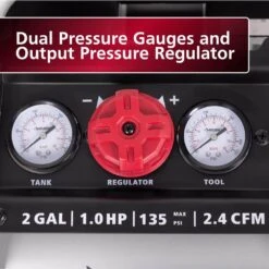 Husky 2 Gal. 135 PSI Portable Electric Oil-Free Quiet Jobsite Air Compressor With Dual Pressure Gauges And 1-Quick Coupler 20 Husky 2 Gal. 135 PSI Portable Electric Oil-Free Quiet Jobsite Air Compressor With Dual Pressure Gauges And 1-Quick Coupler -Husky Shop husky portable air compressors 3300241a 44 1000