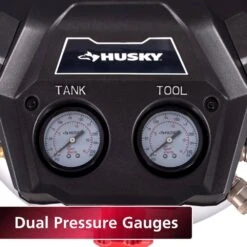 Husky 6 Gal. 150 PSI Portable Electric Oil-Free Quiet Jobsite Pancake Air Compressor With Aluminum Tank And 2-Quick Couplers -Husky Shop husky portable air compressors 3310643 44 1000