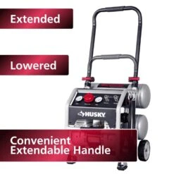 Husky 4.5 Gal. 175 PSI Portable Electric Oil-Free Quiet Twin Stack Jobsite Air Compressor W/Rubber Wheels And 2-Quick Couplers -Husky Shop husky portable air compressors 3320445 4f 1000