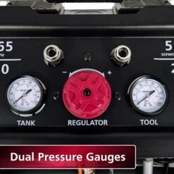 Husky 27 Gal.165 PSI Vertical Electric Oil-Free Quiet Auto/Workshop Air Compressor With Dual Gauges And 2-Quick Couplers -Husky Shop husky portable air compressors 3332741 44 1000