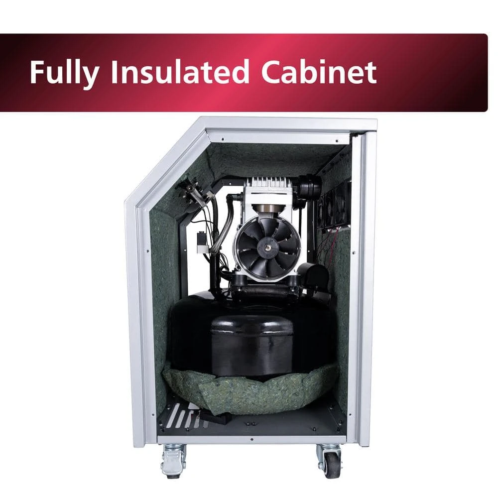 Husky 8 Gal. 150 PSI Electric Oil-Free Quiet Workshop Air Compressor In Sound Insulated Cabinet With 2-Quick Couplers 10 Husky 8 Gal. 150 PSI Electric Oil-Free Quiet Workshop Air Compressor In Sound Insulated Cabinet With 2-Quick Couplers - Image 10
