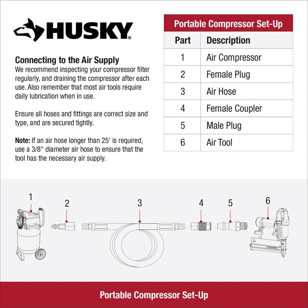 Husky 27 Gal. 200 PSI Oil Free Portable Vertical Electric Air Compressor 3 Husky 27 Gal. 200 PSI Oil Free Portable Vertical Electric Air Compressor - Image 3