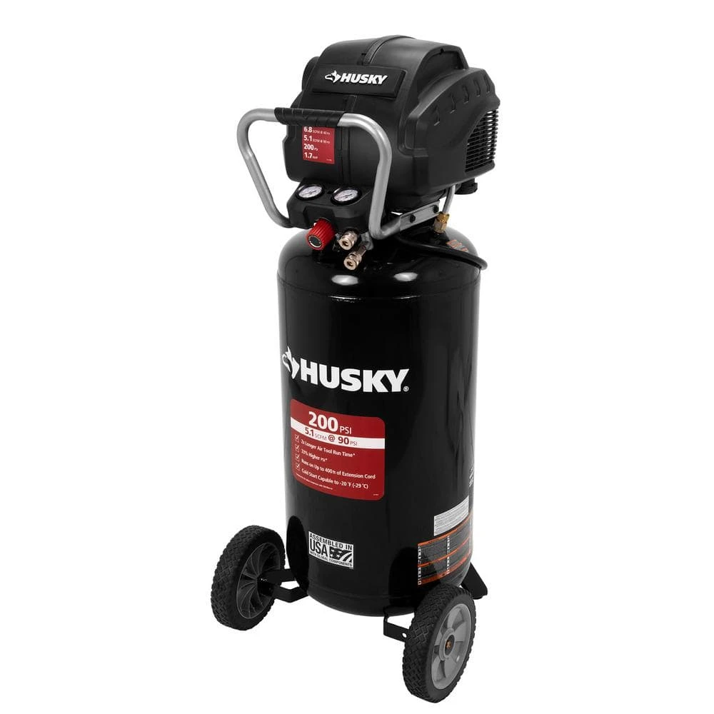 Husky 27 Gal. 200 PSI Oil Free Portable Vertical Electric Air Compressor 8 Husky 27 Gal. 200 PSI Oil Free Portable Vertical Electric Air Compressor - Image 8