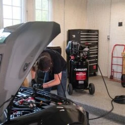 Husky 30 Gal. 175 PSI Oil Lubed Belt Drive Portable Vertical Electric Air Compressor -Husky Shop husky portable air compressors c304h 31 1000