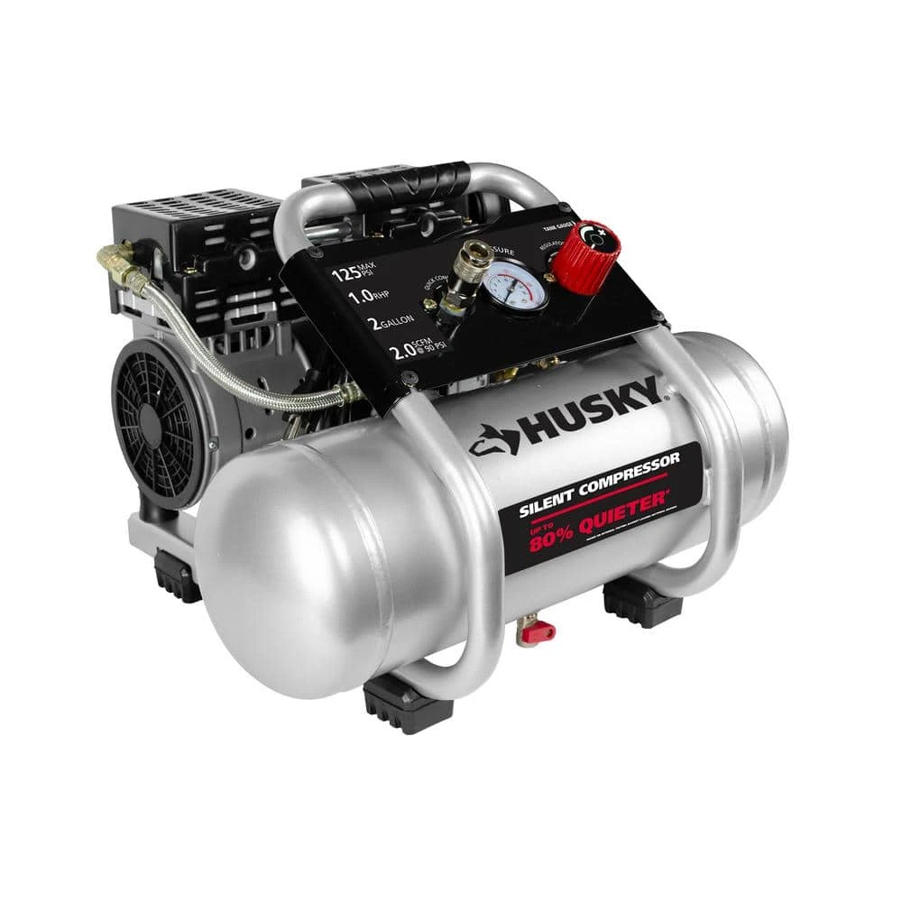 Husky 2 Gal. 125 PSI 1 HP Silent Oil Free Electric Air Compressor 6 Husky 2 Gal. 125 PSI 1 HP Silent Oil Free Electric Air Compressor - Image 6