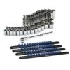 Husky 1/2 In. Drive SAE And Metric Socket And Bit Set With Ratchet And Rails (57-Piece)