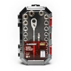Husky 3/8 In. Drive Ratchet SAE/Metric Standard Socket Set (24-Piece) -Husky Shop husky ratchet socket sets h3d24pcsws 4f 1000