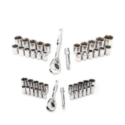 Husky 1/4 In. And 3/8 In. Drive Ratchet SAE/Metric Standard Socket Set (48-Piece) -Husky Shop husky ratchet socket sets h43d48pcswscb 40 1000
