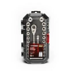 Husky 1/4 In. Drive Ratchet SAE/Metric Standard Socket Set (24-Piece) -Husky Shop husky ratchet socket sets h4d24pcsws 4f 1000