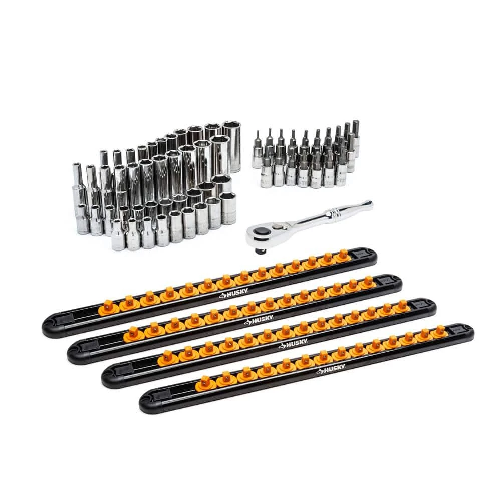 Husky 1/4 In. Drive SAE And Metric Socket And Bit Set With Ratchet And Rails (70-Piece) 1 Husky 1/4 In. Drive SAE And Metric Socket And Bit Set With Ratchet And Rails (70-Piece)