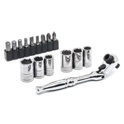 Husky 1/4 In. Drive Flex-Head Microdriver And Socket Set (16-Piece) -Husky Shop husky ratchet socket sets hmds16pc 1f 1000