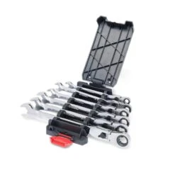 Husky 100-Position Chrome Flex Lock Ratcheting SAE Combination Wrench Set (6-Piece) -Husky Shop husky ratcheting wrenches h100cflrw6pcsae 1f 1000