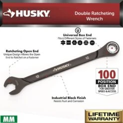 Husky 100-Position MM Double Ratcheting Wrench Set (6-Piece) -Husky Shop husky ratcheting wrenches h100drw6pcmmn 40 1000