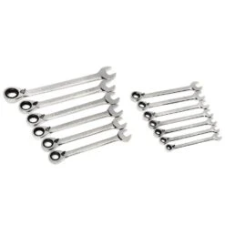 Husky Master Metric Reversible Ratcheting Wrench Set (13-Piece) -Husky Shop husky ratcheting wrenches hrrw13pcmm 1f 1000