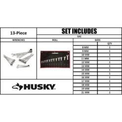 Husky Master Metric Reversible Ratcheting Wrench Set (13-Piece) -Husky Shop husky ratcheting wrenches hrrw13pcmm d4 1000