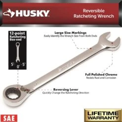 Husky Reversible Ratcheting SAE Combination Wrench Set (7-Piece) -Husky Shop husky ratcheting wrenches hrrw7pcsae 40 1000