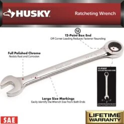 Husky Ratcheting SAE Combination Wrench Set (11-Piece) -Husky Shop husky ratcheting wrenches hrw11pcsae 40 1000