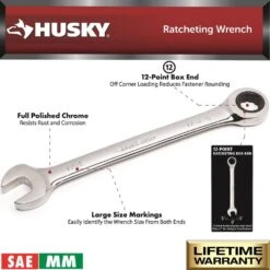 Husky SAE And Metric Ratcheting Wrench Set (16-Piece) -Husky Shop husky ratcheting wrenches hrw16pcsm 40 1000