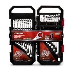 Husky 72-Tooth Ratcheting SAE/MM Combination Wrench Set (20-Piece) -Husky Shop husky ratcheting wrenches hrw20pcfold 77 1000