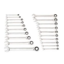 Husky 72-Tooth Ratcheting SAE/MM Combination Wrench Set (20-Piece) -Husky Shop husky ratcheting wrenches hrw20pcfold a0 1000
