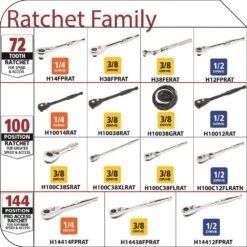 Husky 3/8 In. Drive 100-Position Chrome Locking Flex-Head Ratchet -Husky Shop husky ratchets h100c38flrat 40 1000