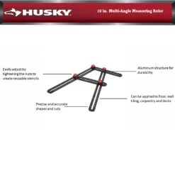 Husky 10 In. Multi-Angle Measuring Ruler -Husky Shop husky rulers and yardsticks 99980 44 1000