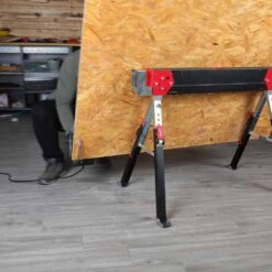 Husky 25.5 In. X 42.5 W/25.5 In. To 32.5 In. H Adjustable Saw Horse And Jobsite Table With 1300 Lbs. Capacity - 1 Each -Husky Shop husky saw horses 90822 76 1000