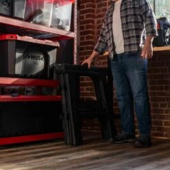 Husky 28 In. W X 31 In. H Folding Sawhorse (2-Pack) -Husky Shop husky saw horses 999 7400 66 1000