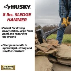 Husky 8 Lb. Sledgehammer With 34 In. Fiberglass Handle -Husky Shop husky sledge hammers hd sf8lb 1d 1000