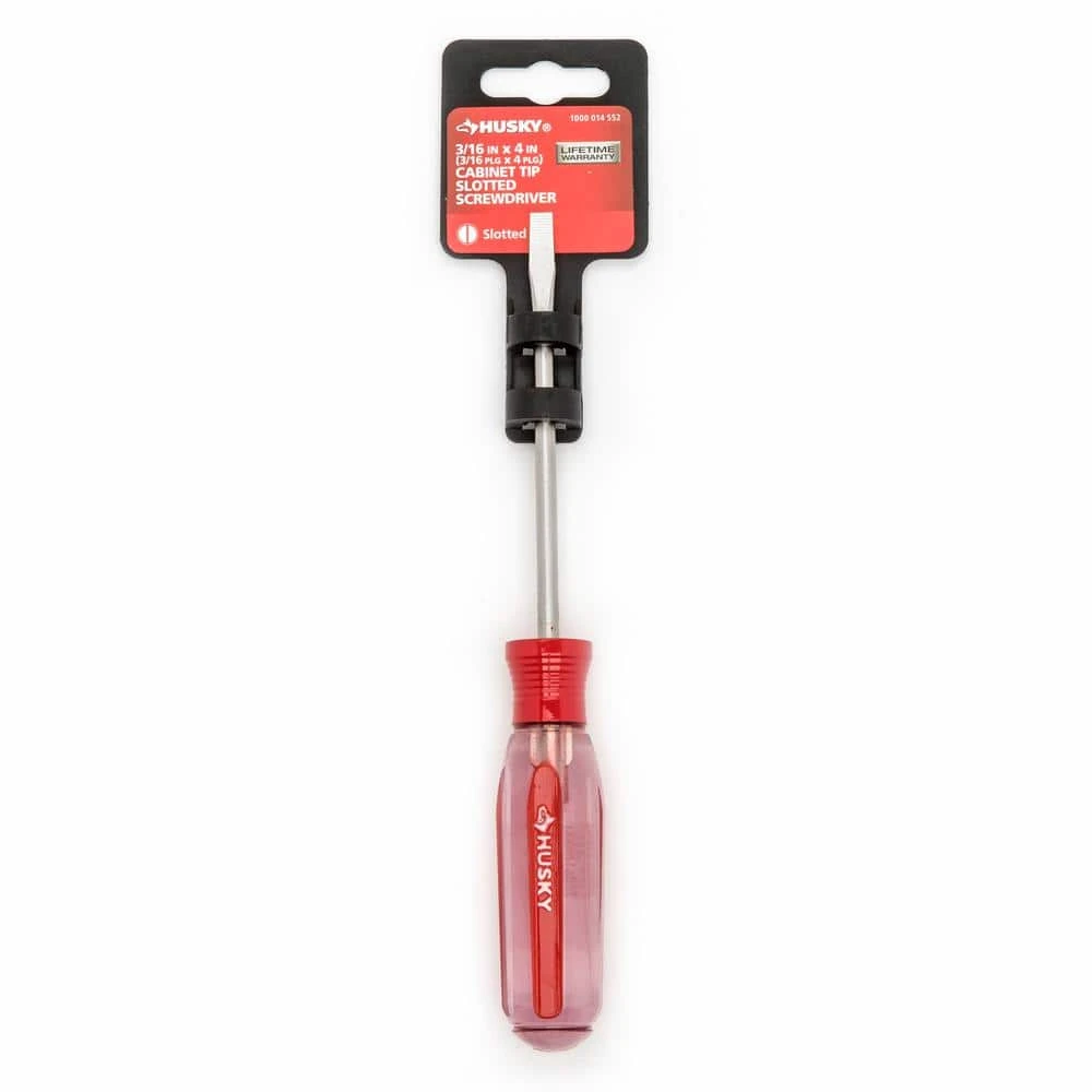 Husky 3/16 In. X 4 In. Round Shaft Cabinet Tip Slotted Screwdriver 6 Husky 3/16 In. X 4 In. Round Shaft Cabinet Tip Slotted Screwdriver - Image 6