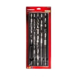 Husky 1/4 In., 3/8 In. And 1/2 In. Drive Accessory Set (19-Piece) -Husky Shop husky socket extension sets haccy19pc 40 1000