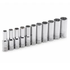 Husky 1/2 In. Drive Deep Metric Socket Set (11-Piece) -Husky Shop husky socket sets h2ddpmm11pcsr 76 1000