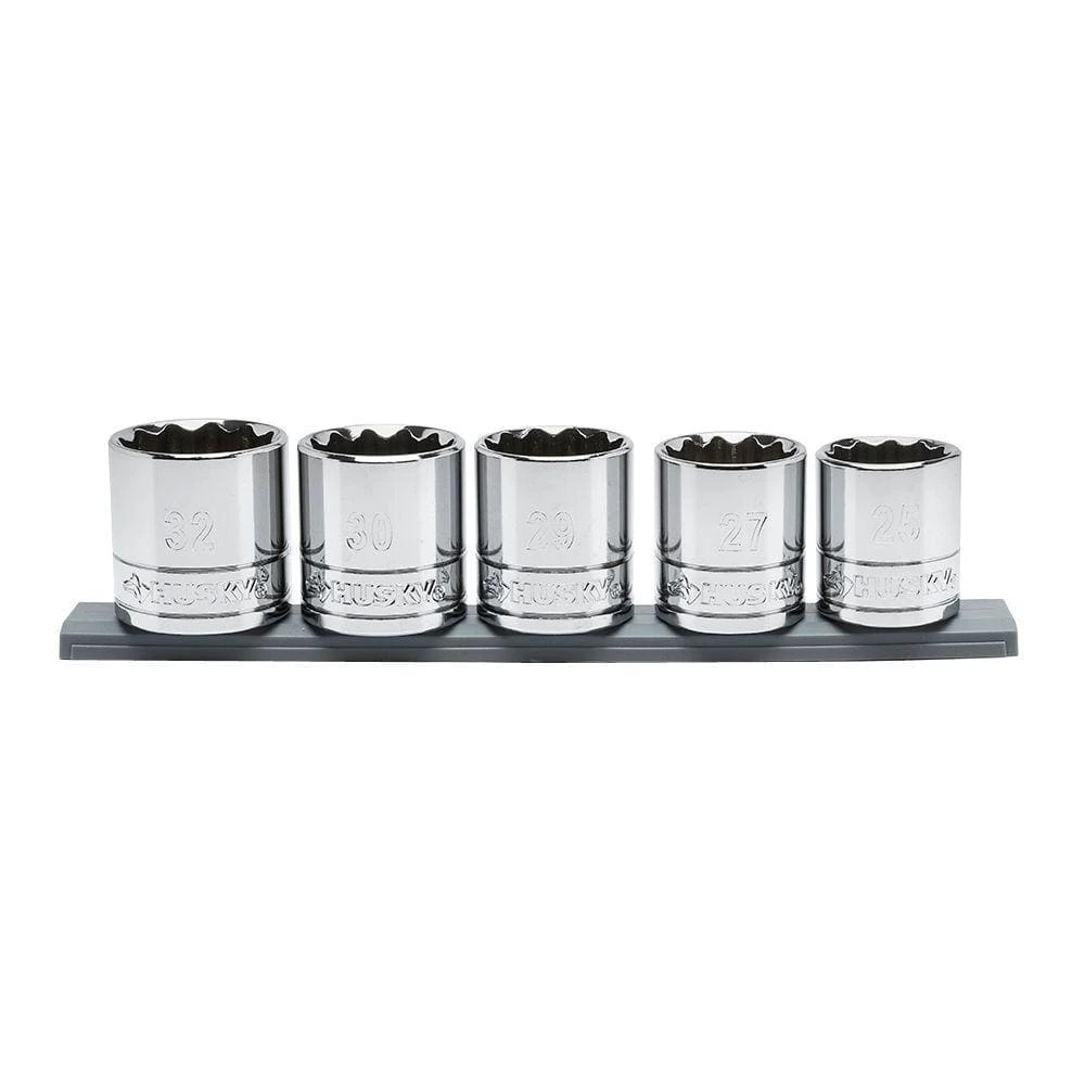 Husky 1/2 In. Drive Metric Large Socket Set (5-Piece) 1 Husky 1/2 In. Drive Metric Large Socket Set (5-Piece)