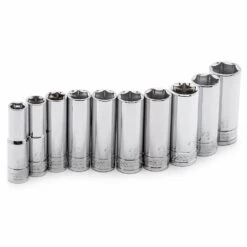 Husky 3/8 In. Drive Deep Metric Socket Set (10-Piece) -Husky Shop husky socket sets h3ddpmm10pcsr fa 1000