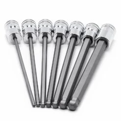 Husky 3/8 In. Drive SAE Long Ball Hex Bit Socket Set (7-Piece) -Husky Shop husky socket sets h3dsaelbbs7pcn 4f 1000