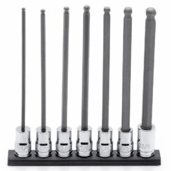 Husky 3/8 In. Drive SAE Long Ball Hex Bit Socket Set (7-Piece) -Husky Shop husky socket sets h3dsaelbbs7pcn c3 1000