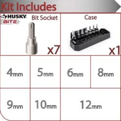 Husky BITE 3/8 In. Drive Metric Bit Socket Set (7-Piece) -Husky Shop husky socket sets hb3dbs7m 40 1000
