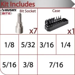 Husky BITE 3/8 In. Drive SAE Bit Socket Set (7-Piece) 11 Husky BITE 3/8 In. Drive SAE Bit Socket Set (7-Piece) -Husky Shop husky socket sets hb3dbs7s 40 1000