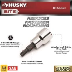 Husky BITE 3/8 In. Drive SAE Bit Socket Set (7-Piece) 12 Husky BITE 3/8 In. Drive SAE Bit Socket Set (7-Piece) -Husky Shop husky socket sets hb3dbs7s a0 1000