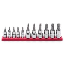 Husky 1/4 And 3/8 In. Drive Torx Bit Socket Set (11-Piece) -Husky Shop husky socket sets htxbs11pcsr 4f 1000