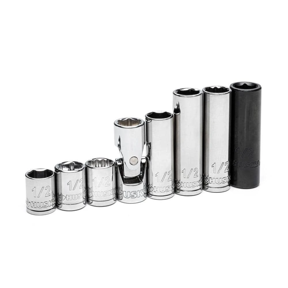 Husky SAE 1/2 In. Socket Set (8-Piece) 2 Husky SAE 1/2 In. Socket Set (8-Piece) - Image 2