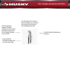 Husky 10 In. Straight Jaw Groove Joint Pliers -Husky Shop husky tongue groove pliers 90140 44 1000