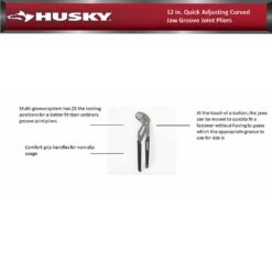 Husky 12 In. Quick Adjusting Curved Jaw Groove Joint Pliers -Husky Shop husky tongue groove pliers 90142 44 1000