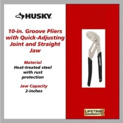 Husky 10 In. Groove Pliers With Quick Adjusting Joint And Straight Jaw -Husky Shop husky tongue groove pliers 90919 a0 1000