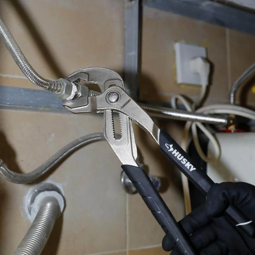 Husky 12 In. Groove Pliers With Quick Adjusting Curved Jaw 7 Husky 12 In. Groove Pliers With Quick Adjusting Curved Jaw - Image 7