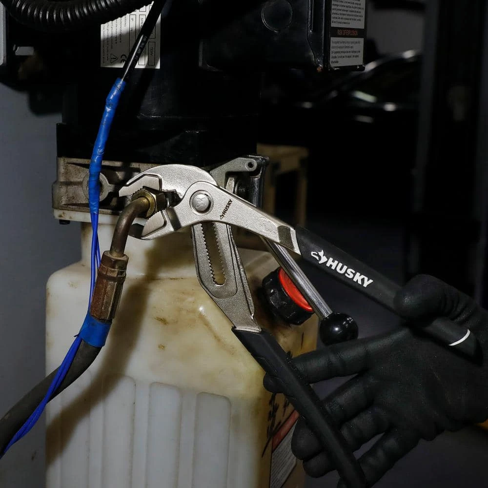 Husky 12 In. Groove Pliers With Quick Adjusting Curved Jaw 6 Husky 12 In. Groove Pliers With Quick Adjusting Curved Jaw - Image 6