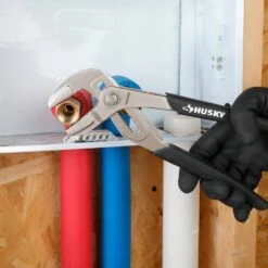 Husky 8 In. Groove Pliers With Quick Adjusting Joint And Straight Jaw -Husky Shop husky tongue groove pliers 90924 44 1000